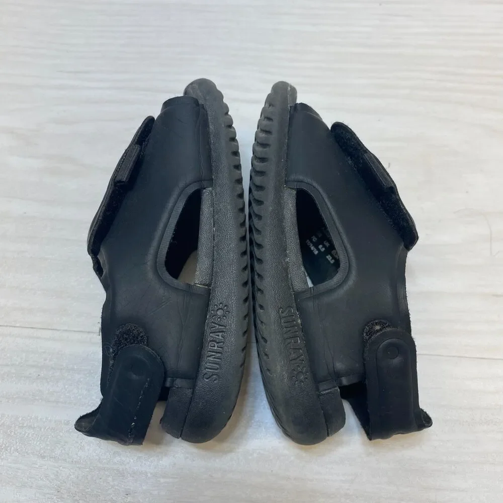 Nike Sunray Adjust 5 Sandals Kids Size 7C Black Adjustable Straps Comfort Casual